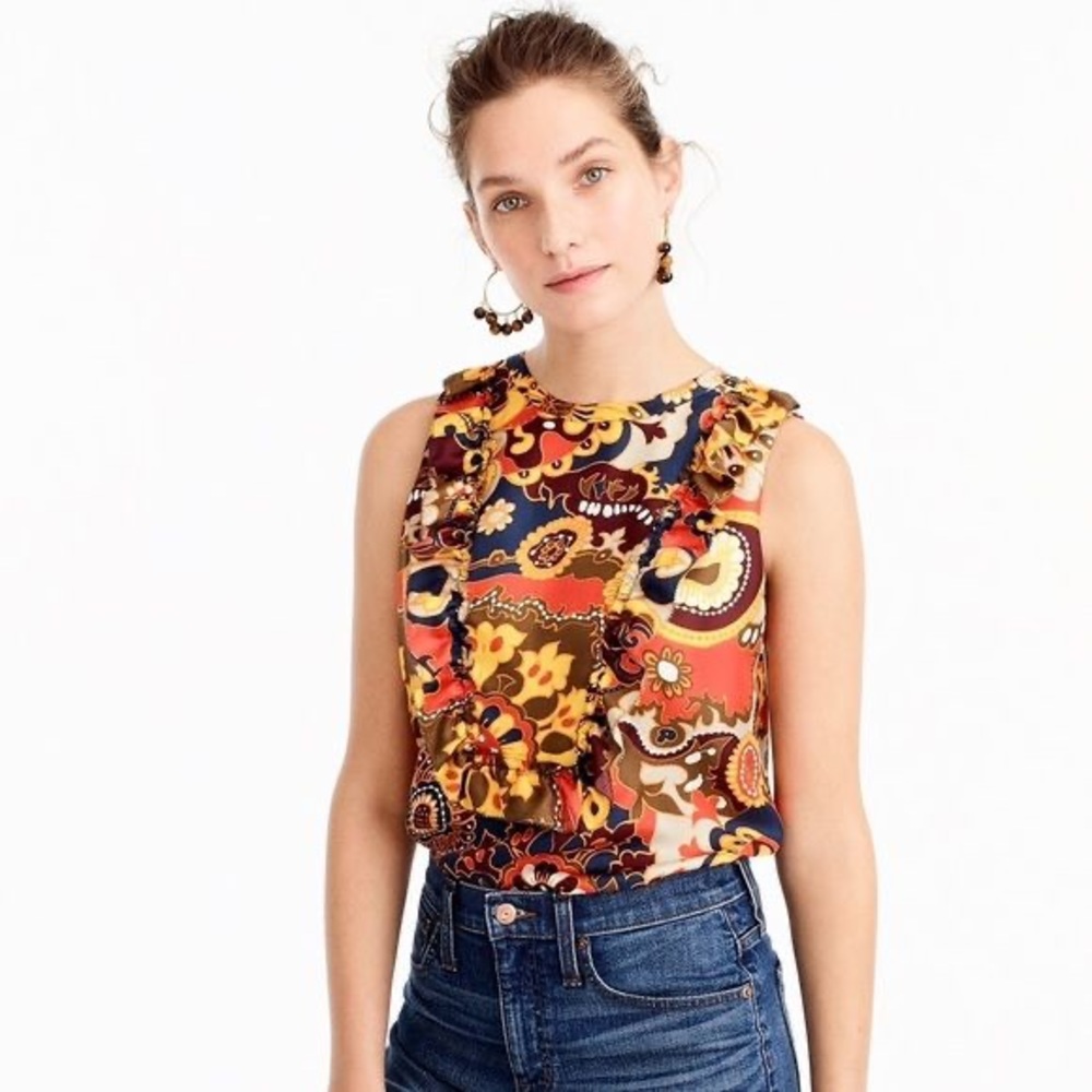 J. Crew 100% silk Top, size 0 Petite